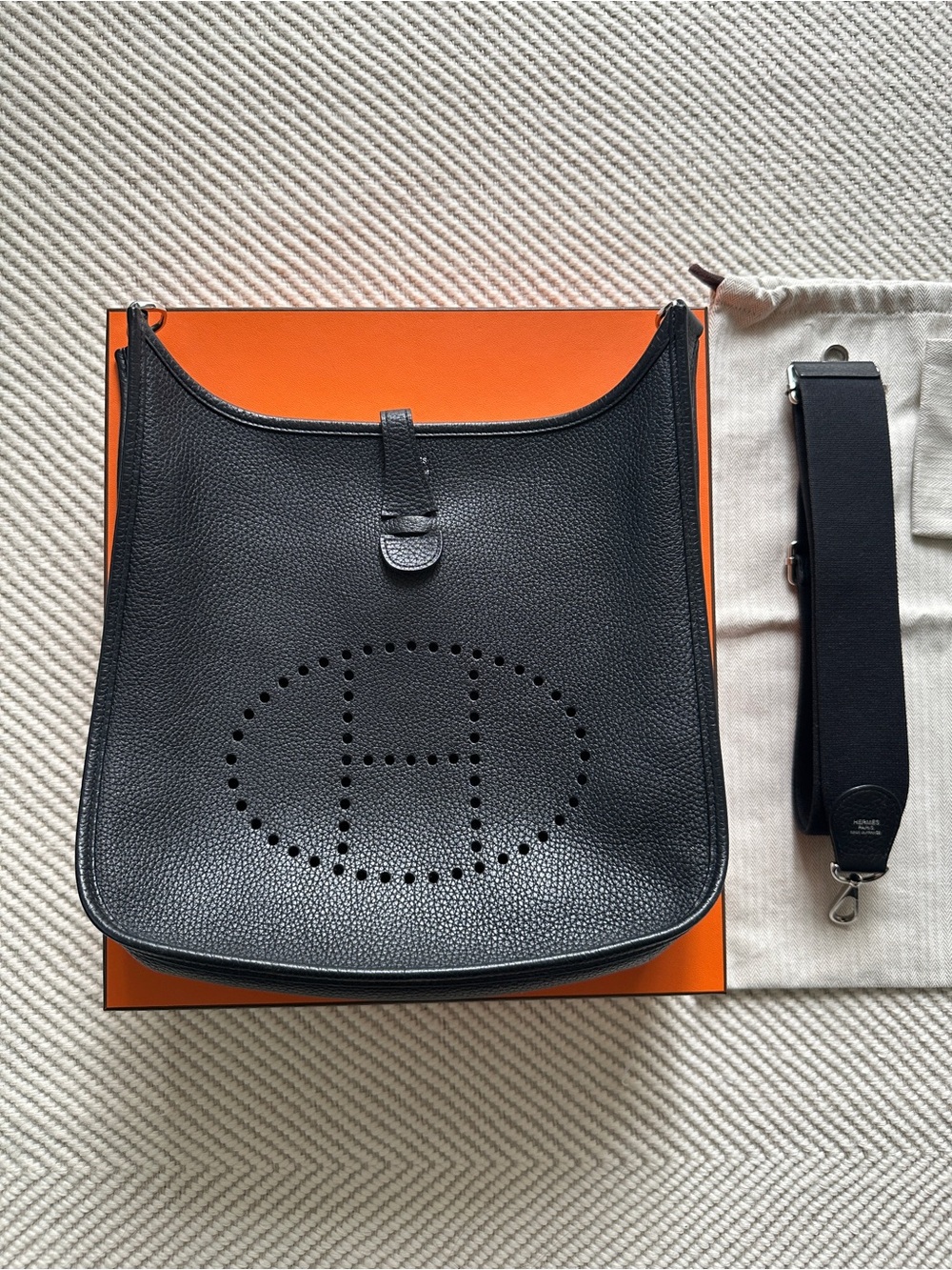 Hermes Evelyne 29 Noir (Black) w/ silver hw